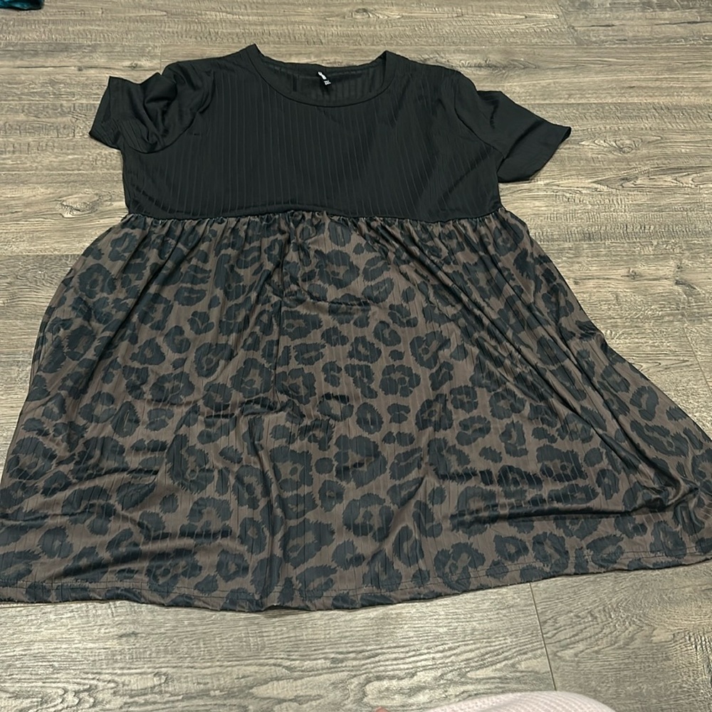 Crazy Train Babydoll Animal Print Top/Dress Size 2xl
